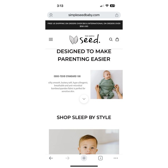 LOT OF 2 The Simple Seed Short Sleeve Romper 0-3 Month~Bamboo Viscose Blend  D79 - Picture 8 of 8